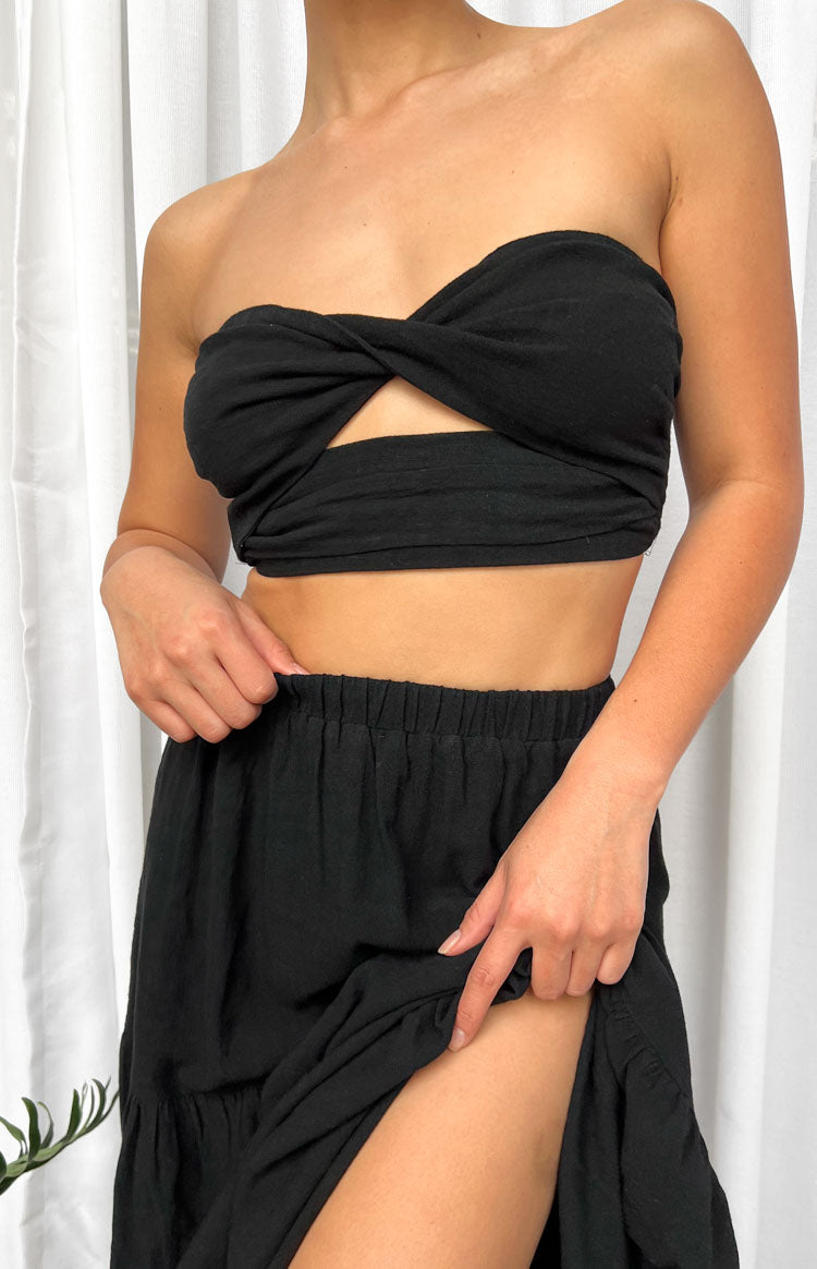 Cassian Black Crop Top