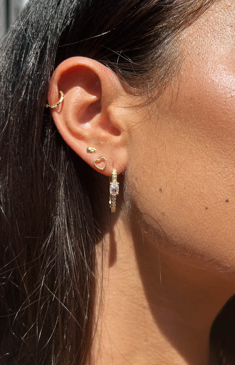 Amari Gold Stainless Steel Hoop Earrings