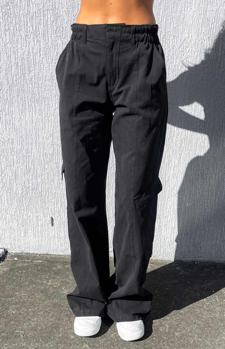 Millie Black Low Rise Cargo Trousers