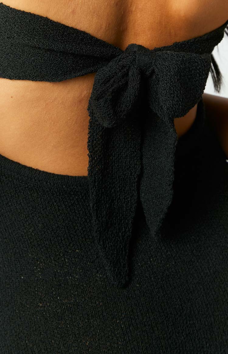 Skye Black Knit Midi Dress