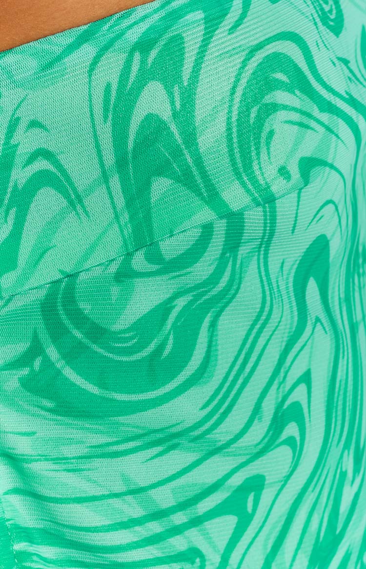 Wynter Green Print Strapless Top