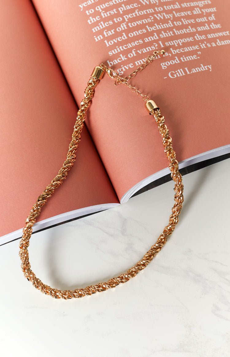 Eclat Alexandria Twist Chain Necklace Gold