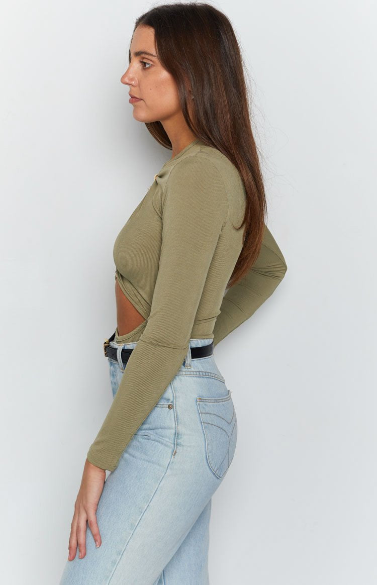 Rivian Cut Out Bodysuit Khaki