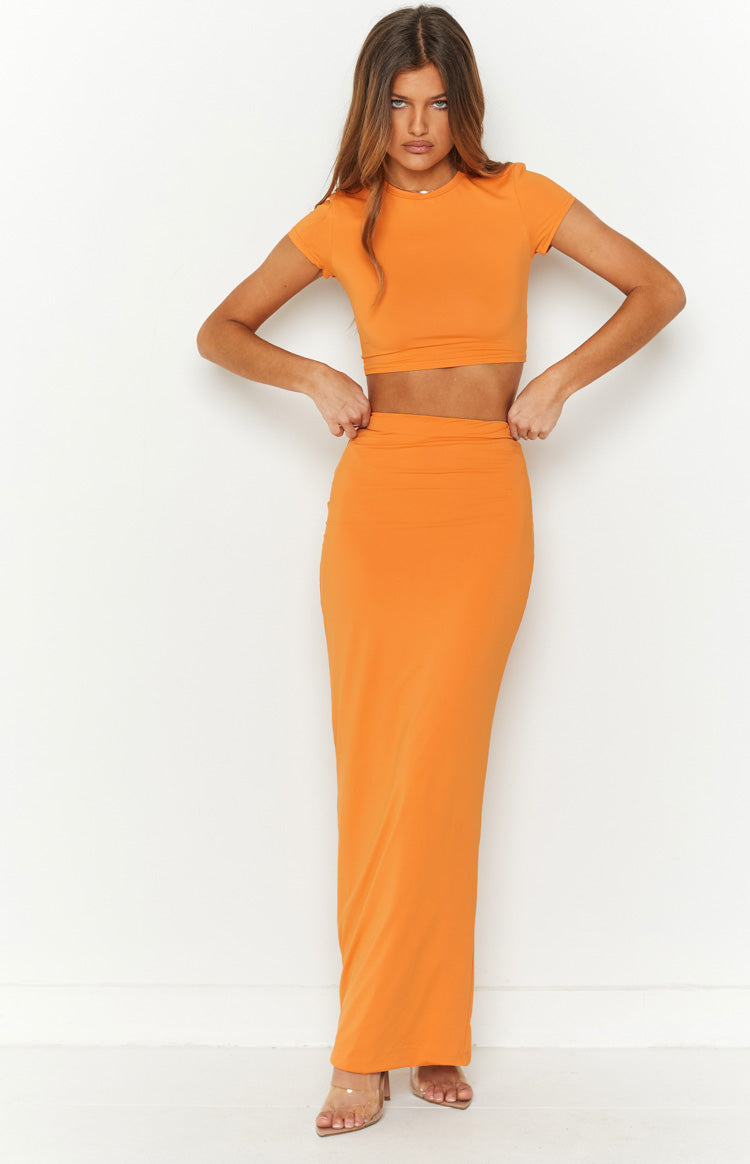 Amore Orange Maxi Skirt