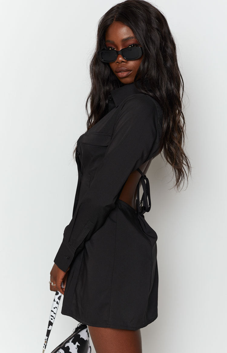 Broken Heart Shirt Dress Black