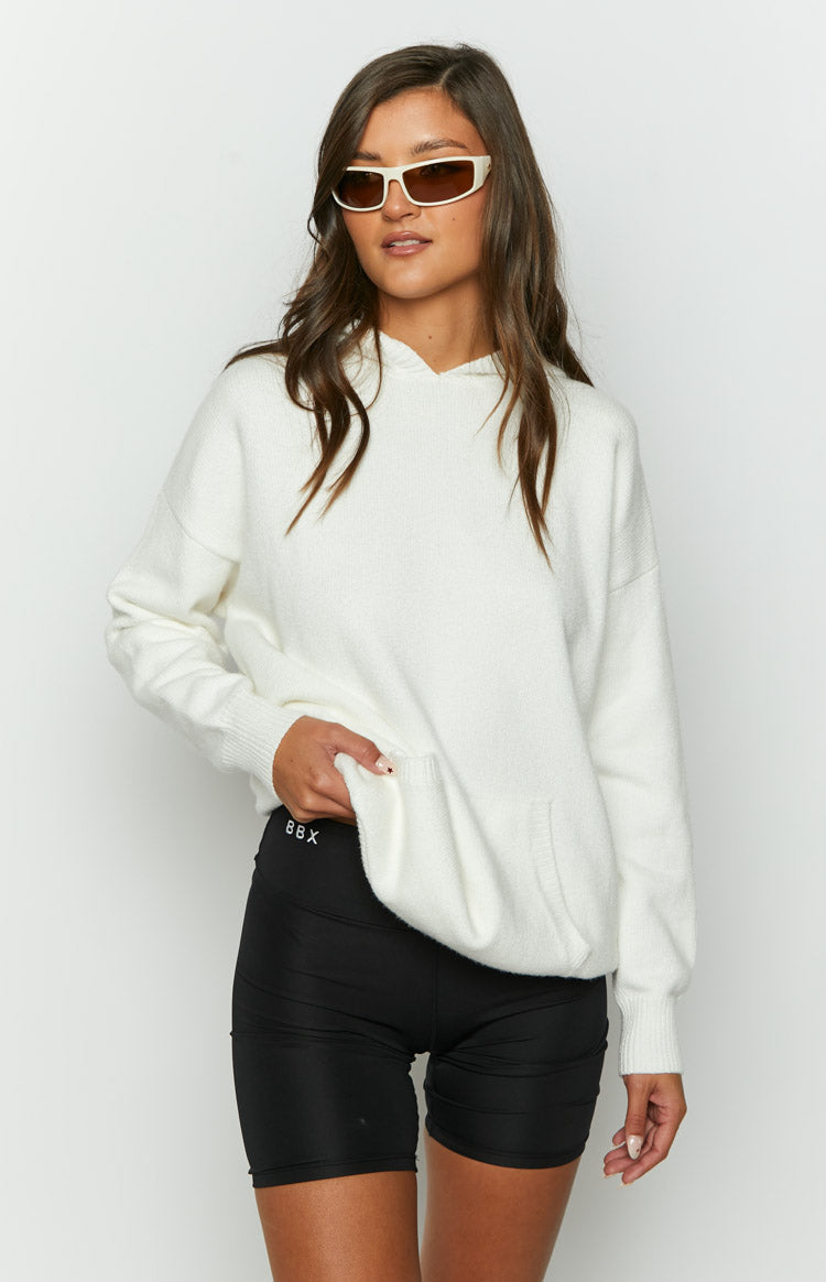 Story of Me White Knitted Hoodie