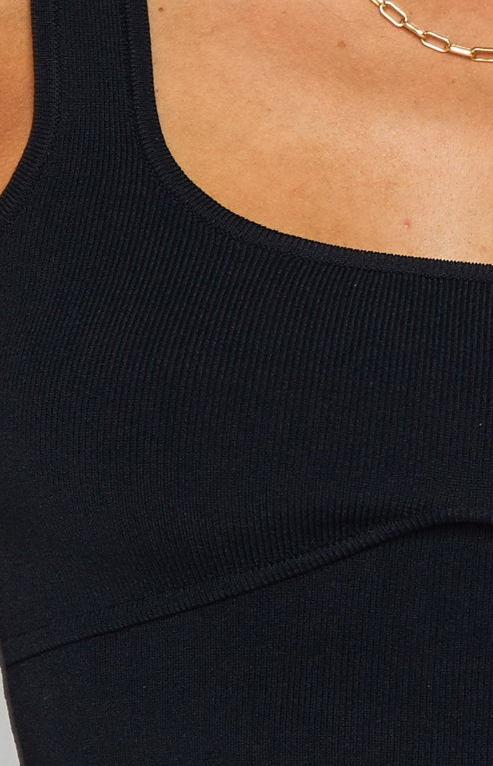 Safia Black Knit Crop Top