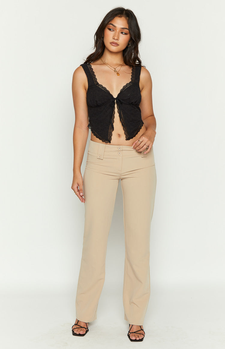Vice Beige Low Waist Pant