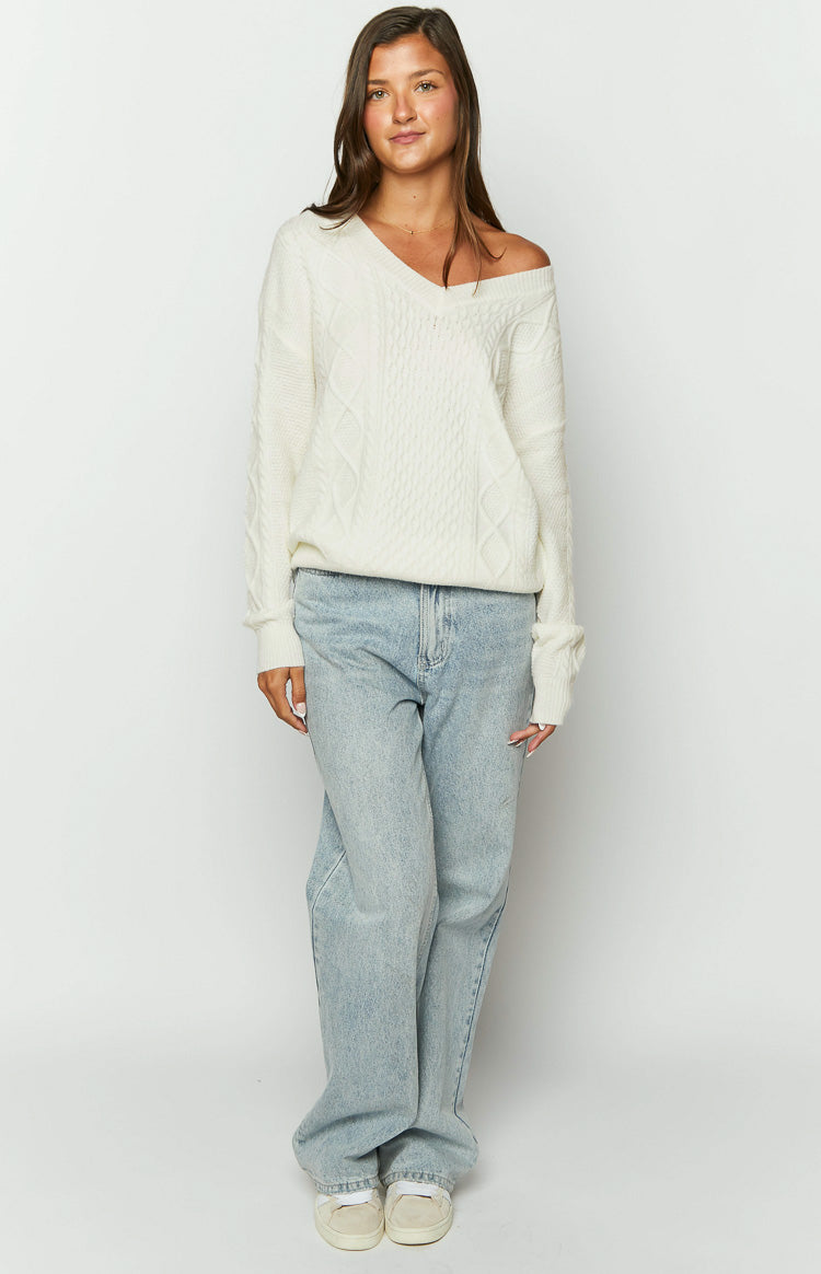 Coralia White Knit Jumper
