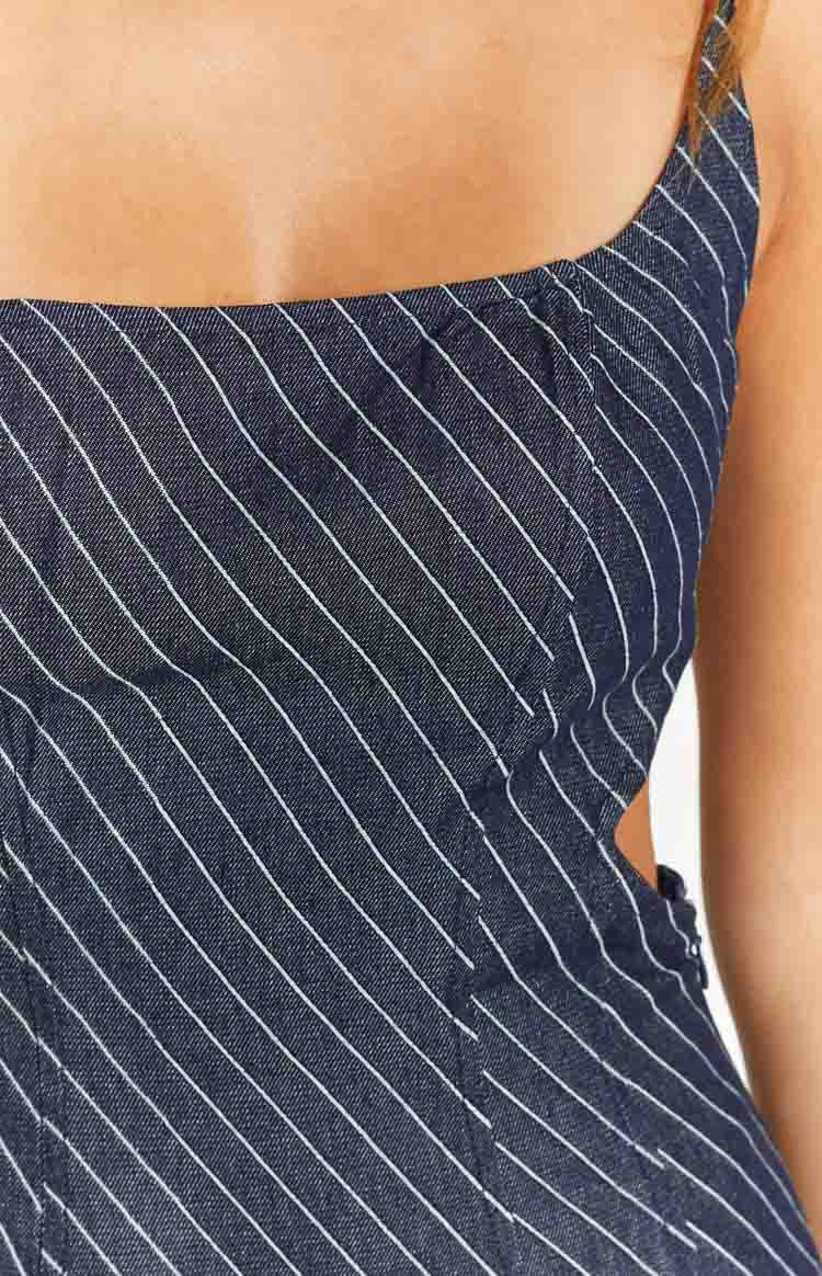 Lioness Diez Denim Stripe Mini Dress