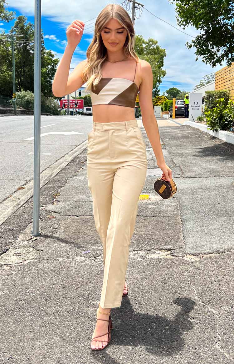 Aquila Brown PU Top