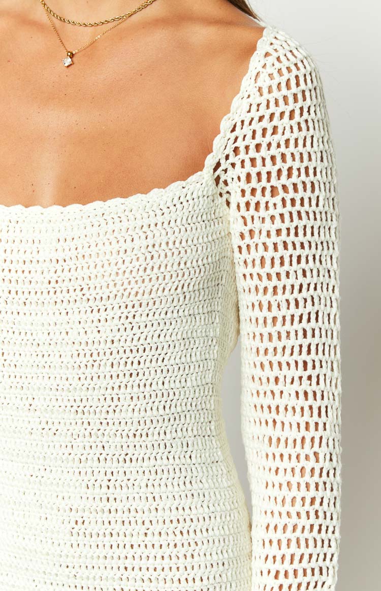 Boston White Crochet Mini Dress
