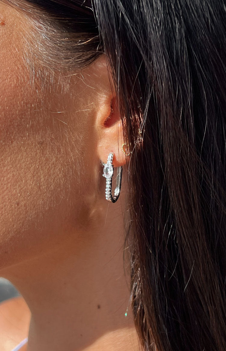 Amari Silver Stainless Steel Hoop Earrings