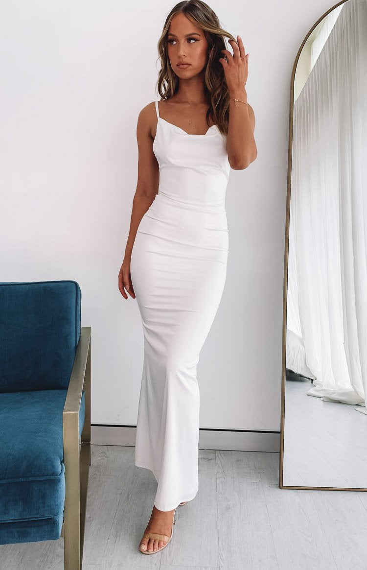 Kissing You Maxi Formal Dress Cream