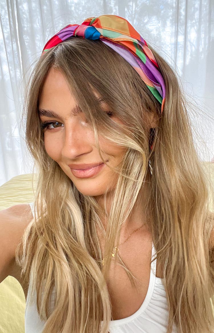 Briella Satin Multi Swirl Headscarf