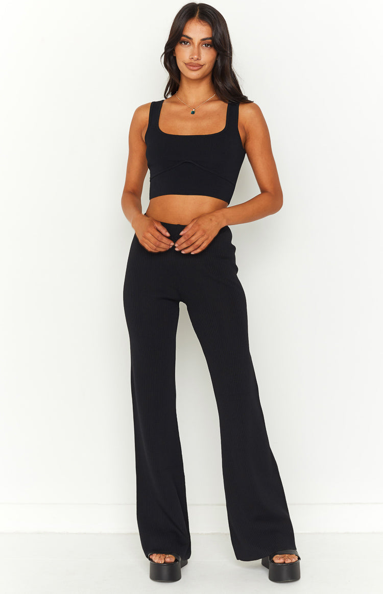 Zaylee Black Knit Pants