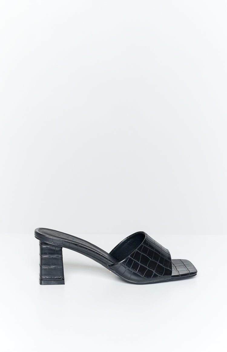 Billini Ulani Black Croc Mules