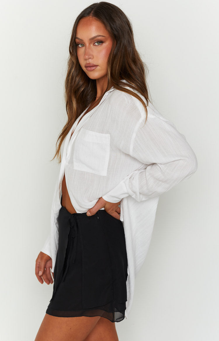 Angelina Black Chiffon Mini Skirt