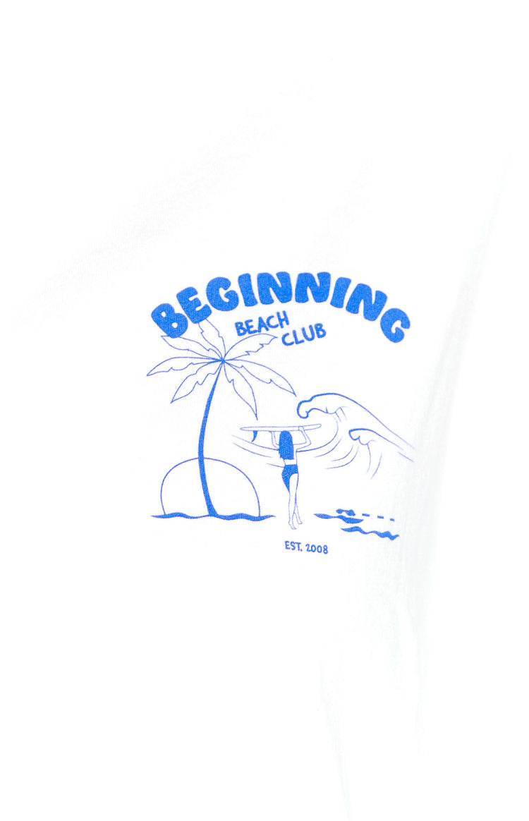 Shoreline White Print Oversized Tee