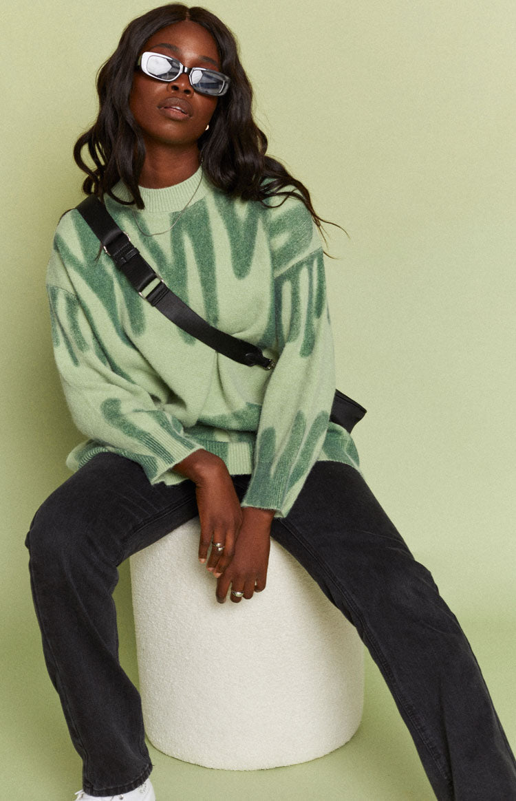 Clemence Oversized Knitted Sweater Green