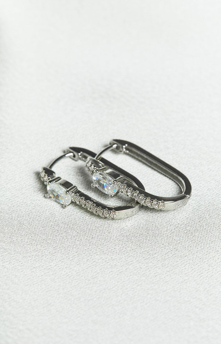 Amari Silver Stainless Steel Hoop Earrings