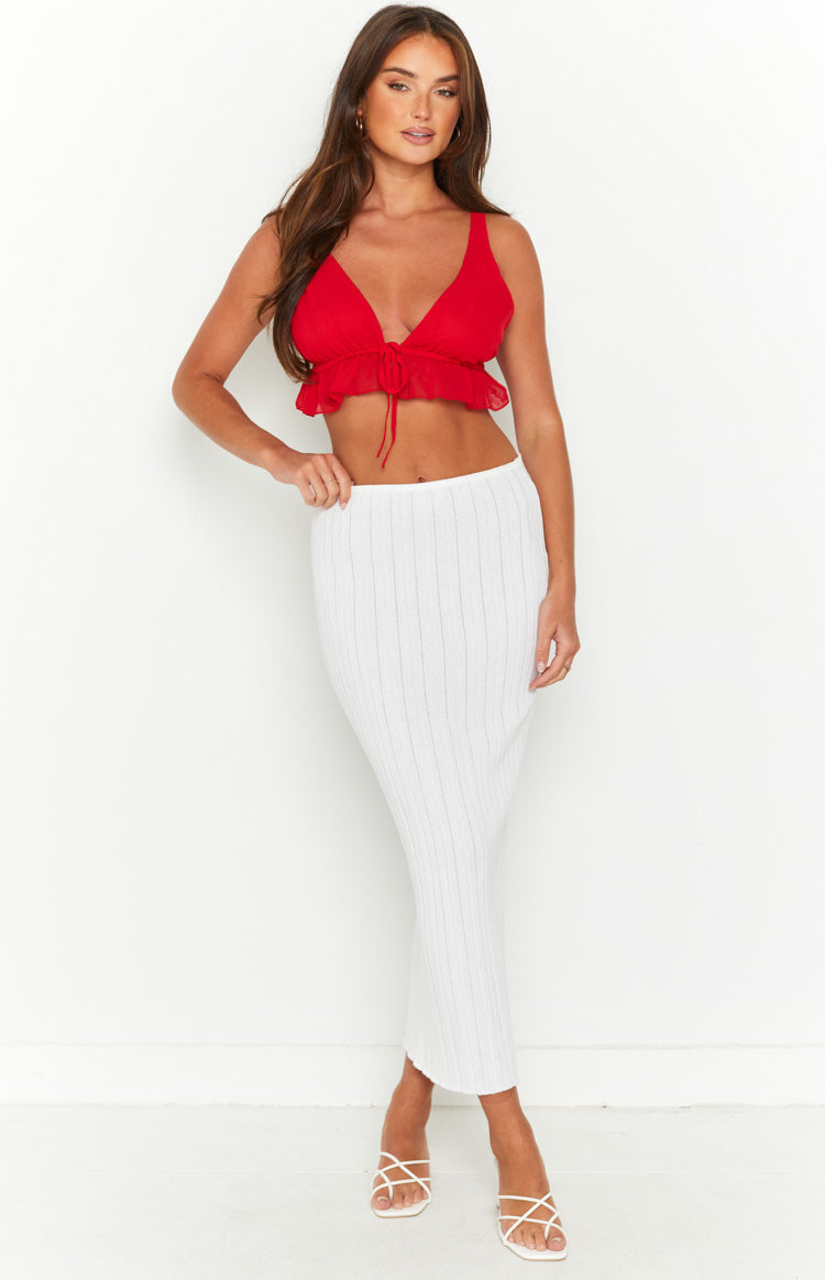 Poppy Red Crop Top