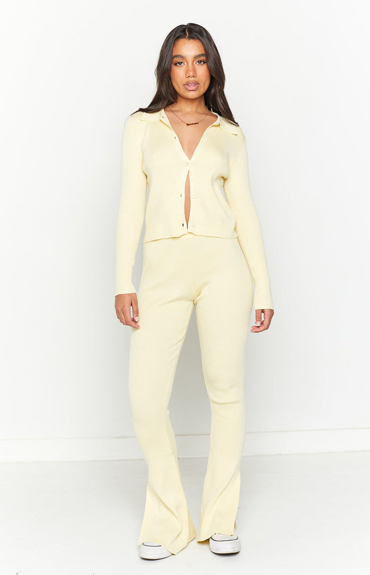 Winter Yellow Knit Pants