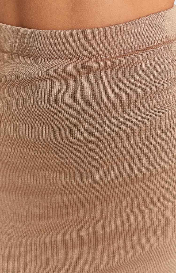 Mirrors Taupe Knit Mini Skirt