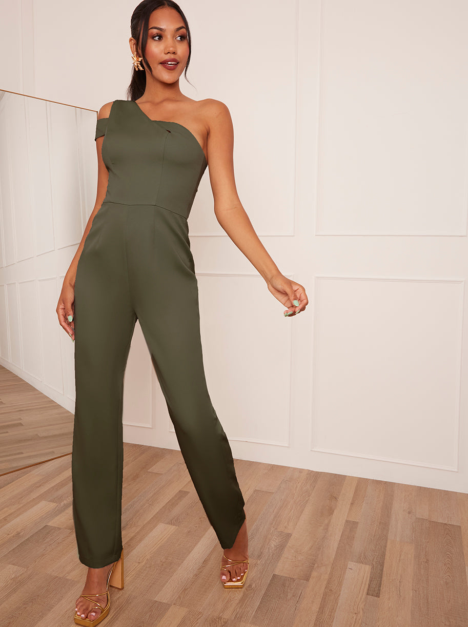 One-Shoulder Jumpsuit in Green
