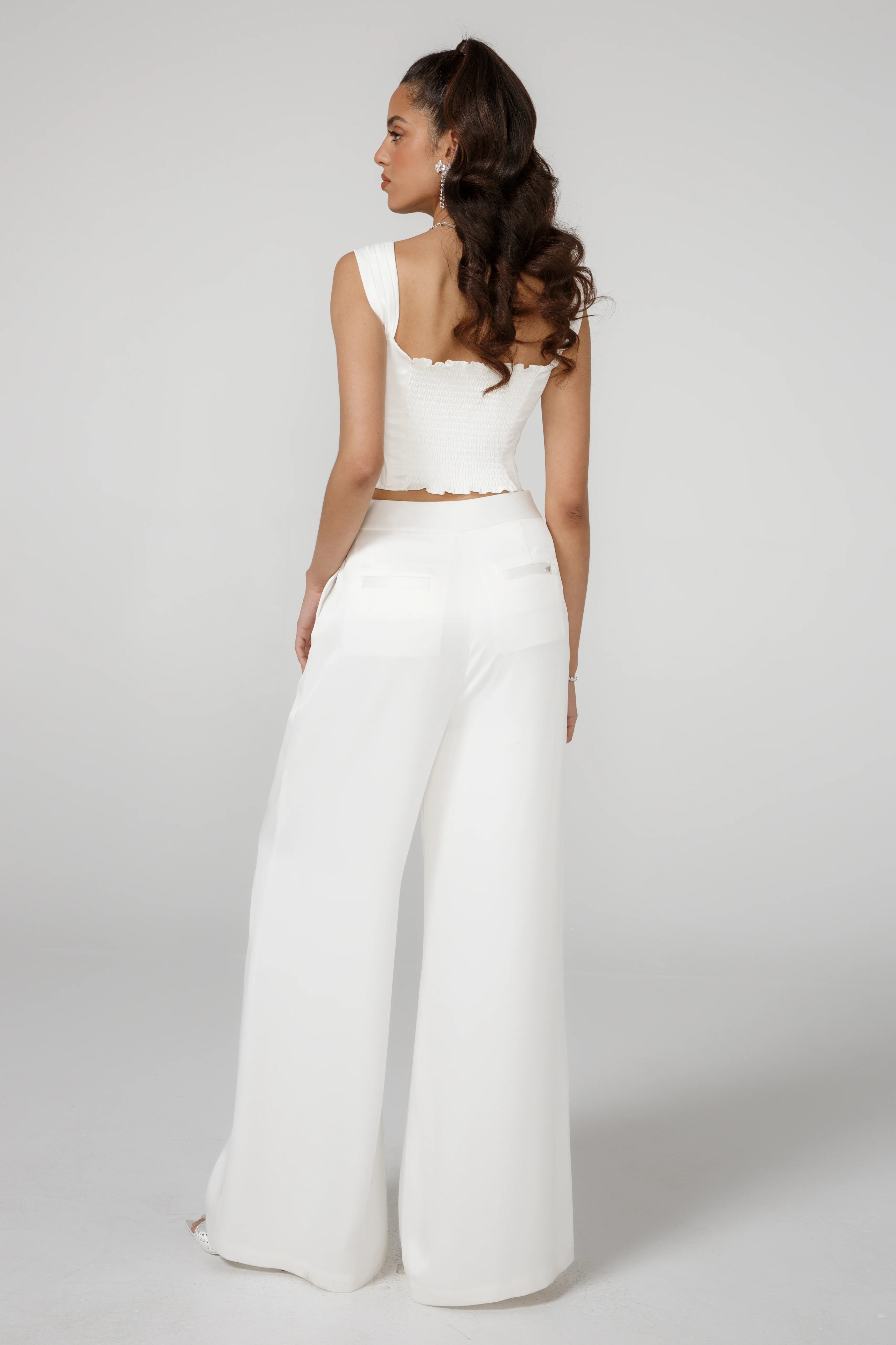 Alexandra Satin Pants (White)