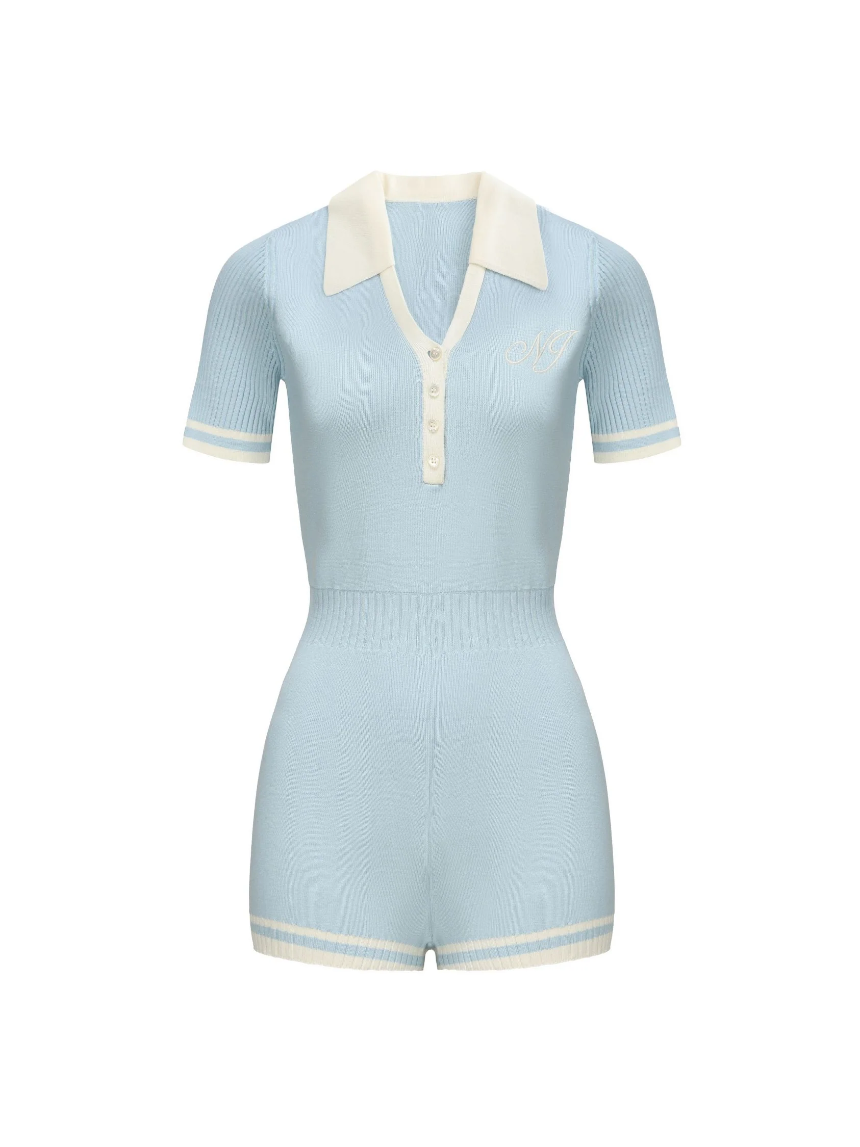 Lexi Knit Romper (Blue)