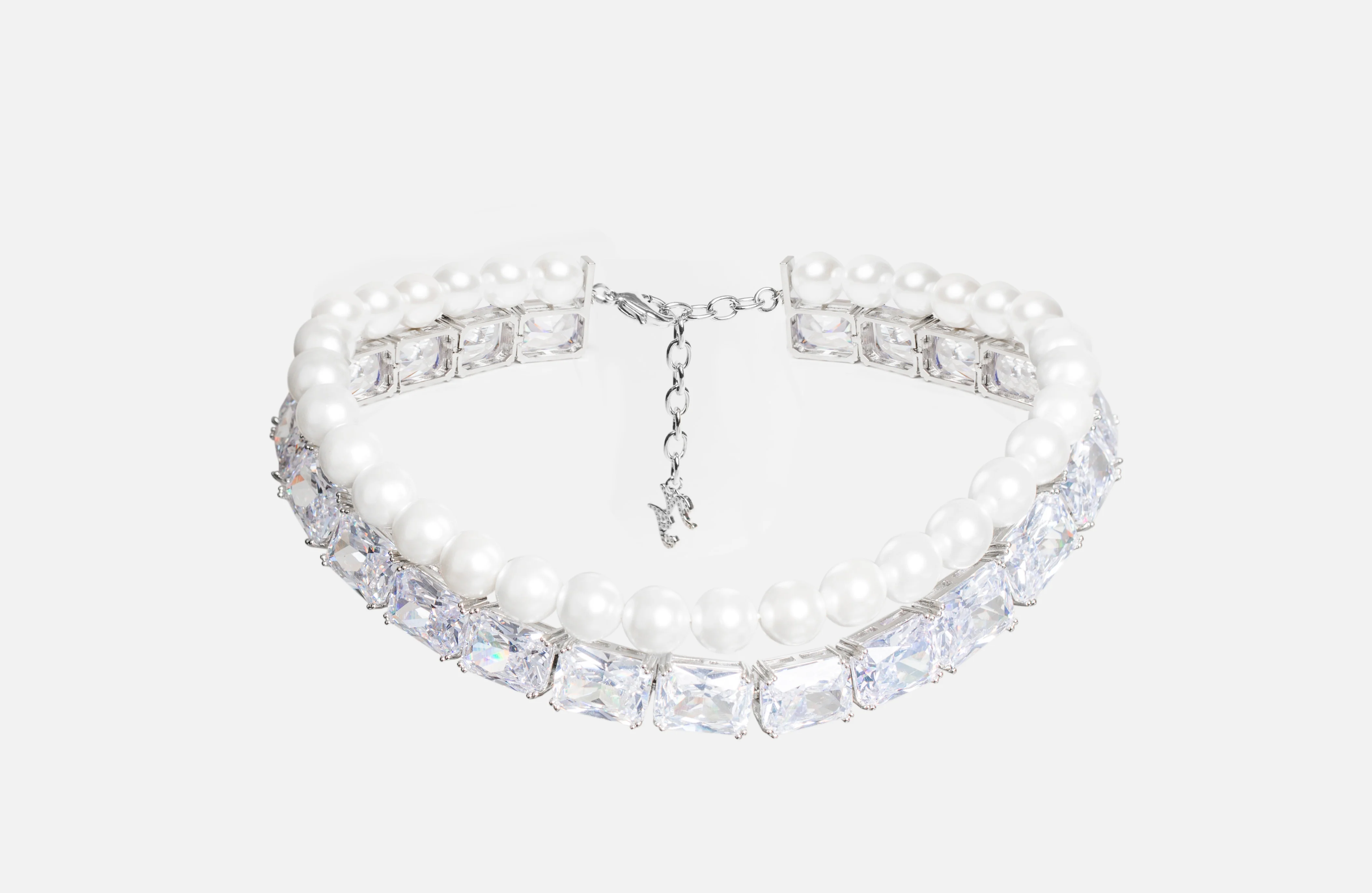 Gracey Pearl Crystal Choker Necklace (Final Sale)