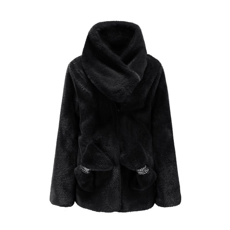 Amelia Fur Coat (Black) (Final Sale)