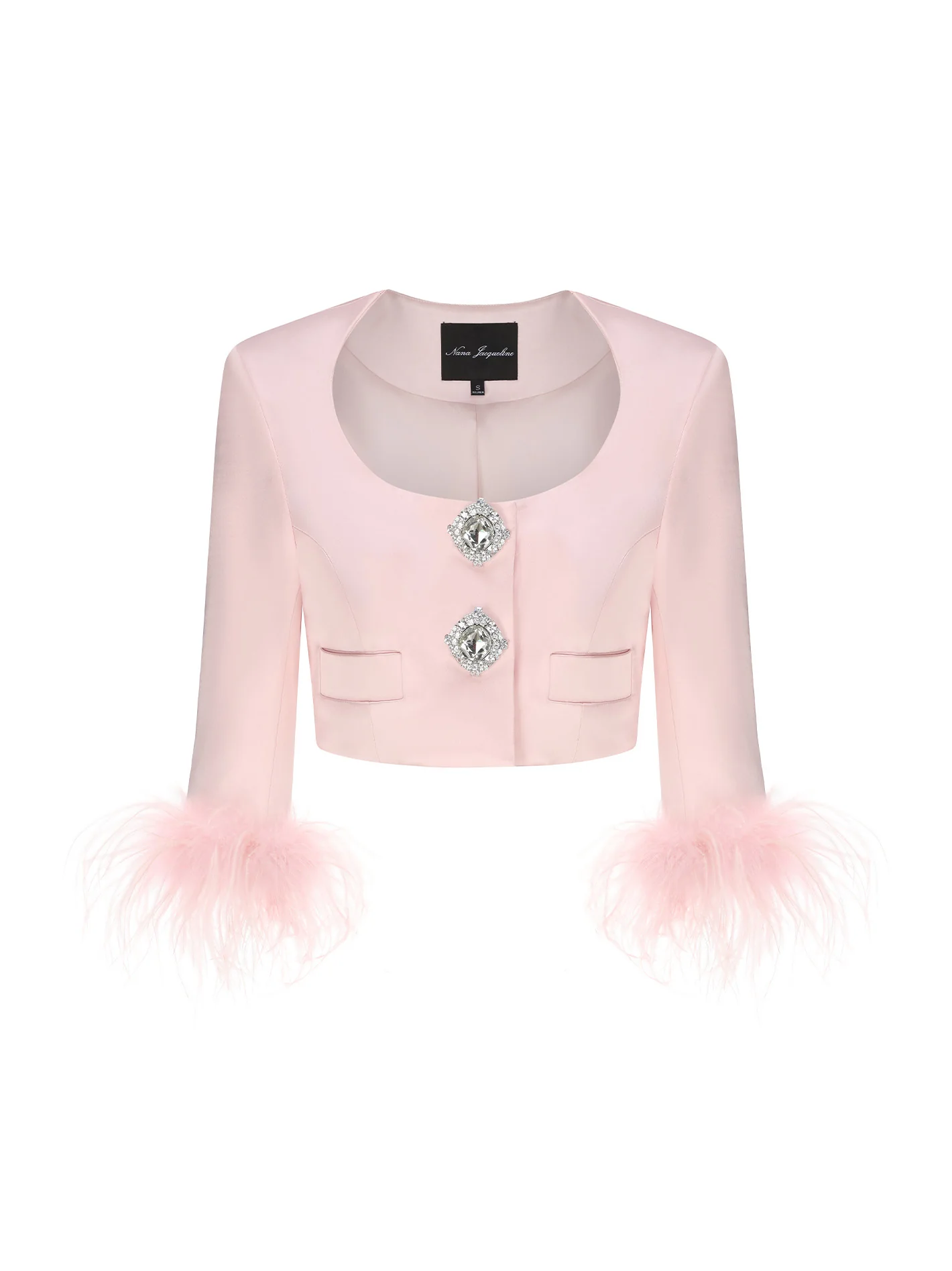 Ambre Satin Feather Top (Pink)