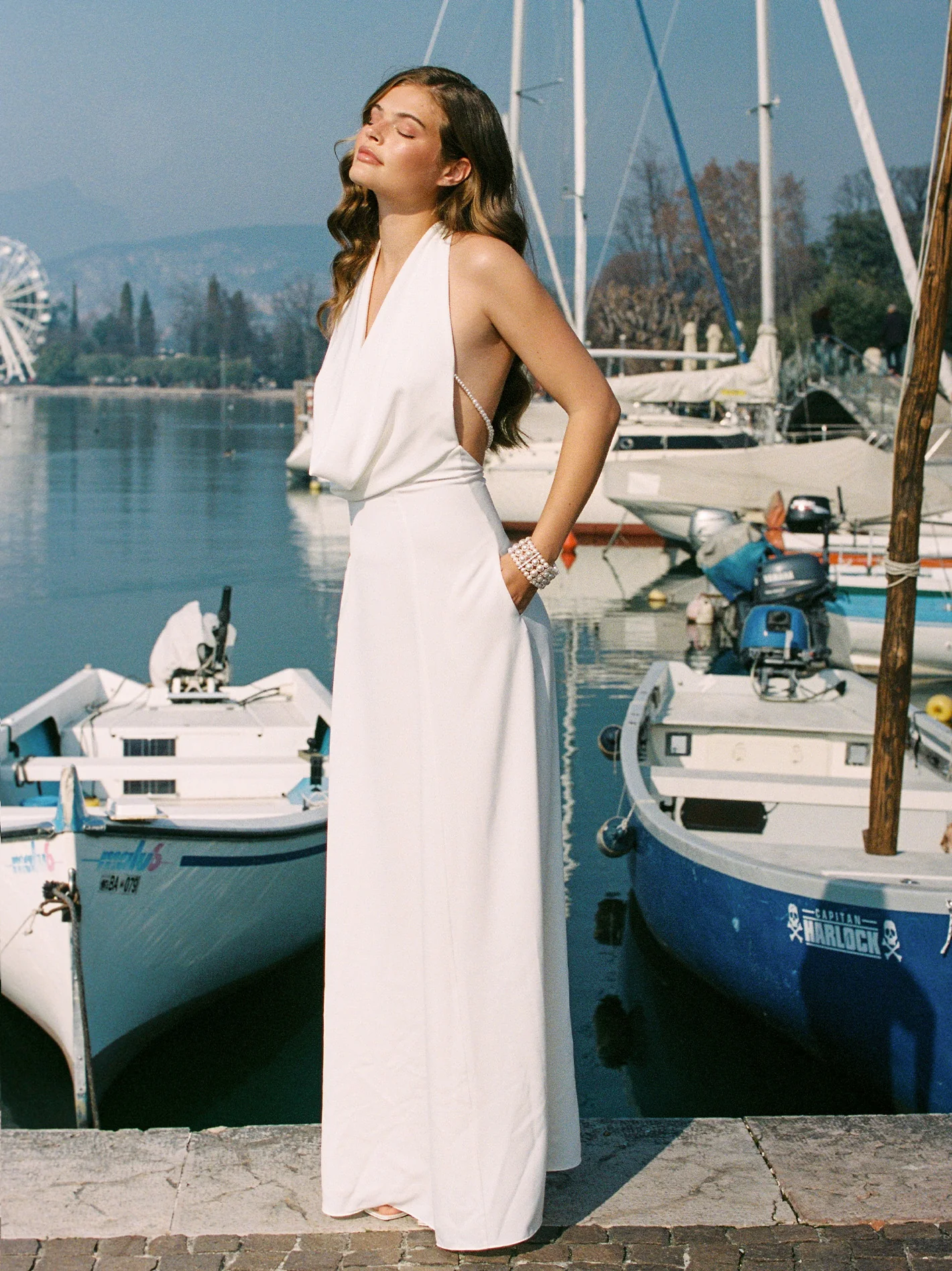 Aniya Satin Dress (White) (Final Sale)