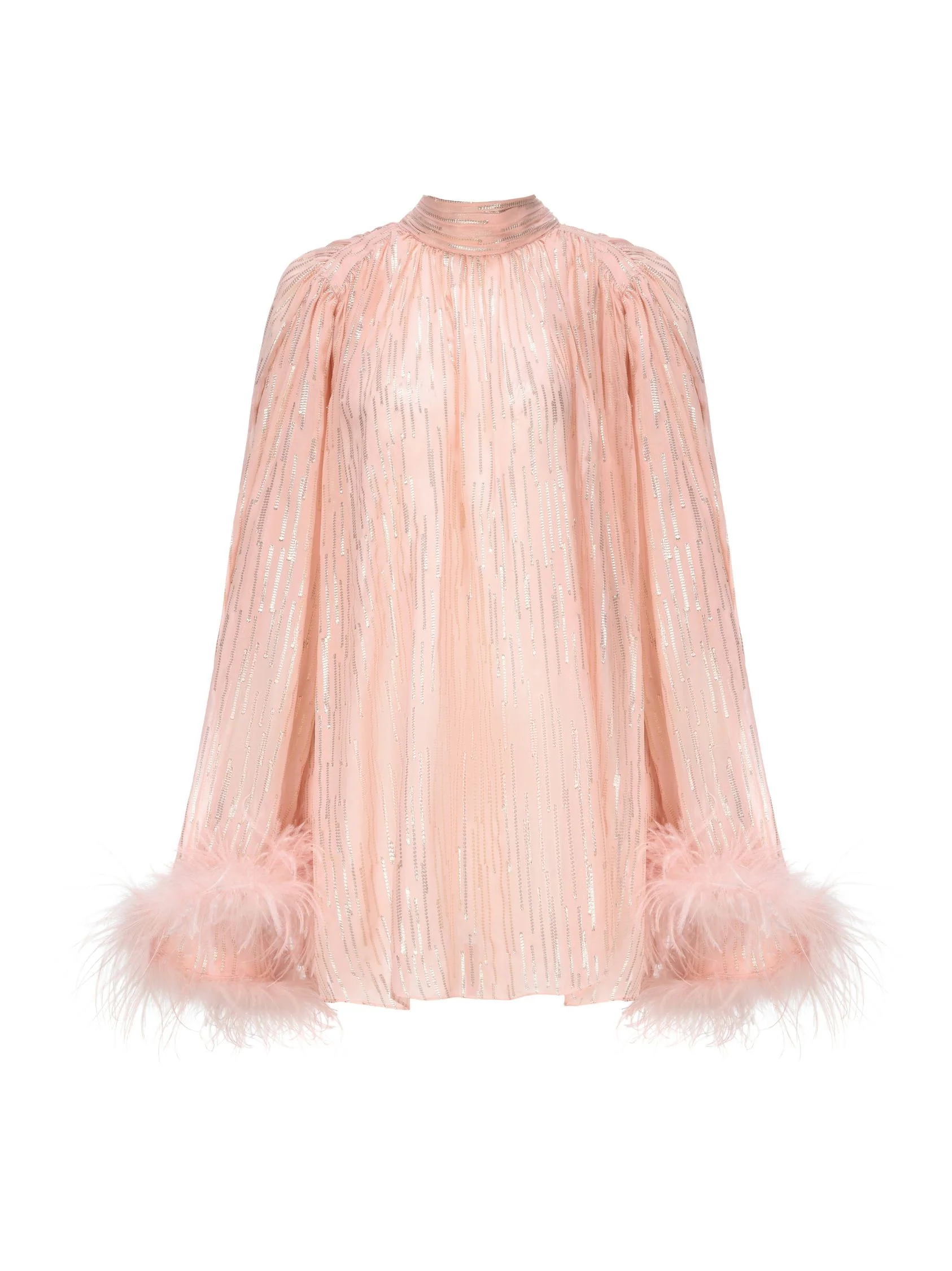 Keira Feather Top (Pink) (Final Sale)