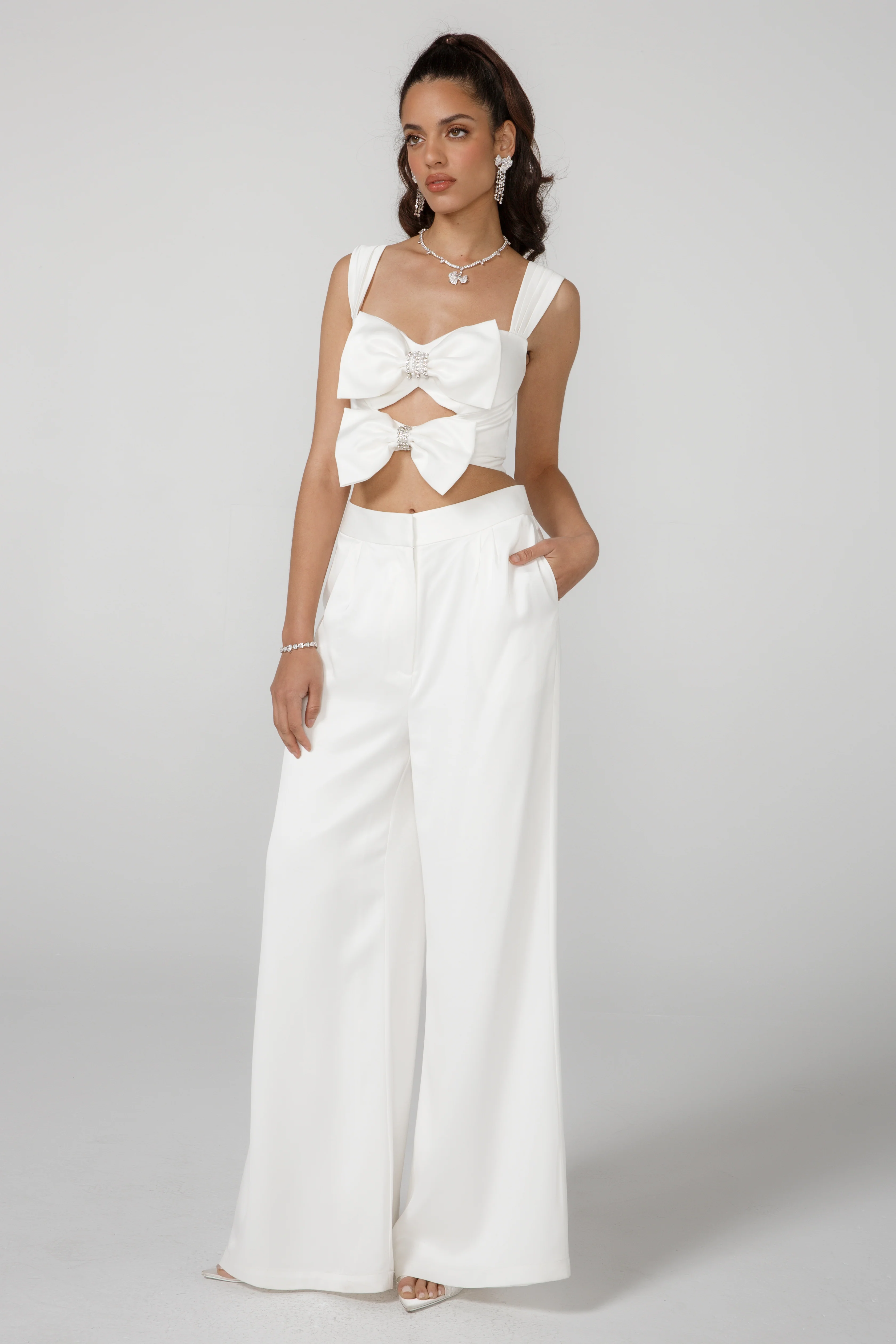Alexandra Bow Top (White) (Final Sale)