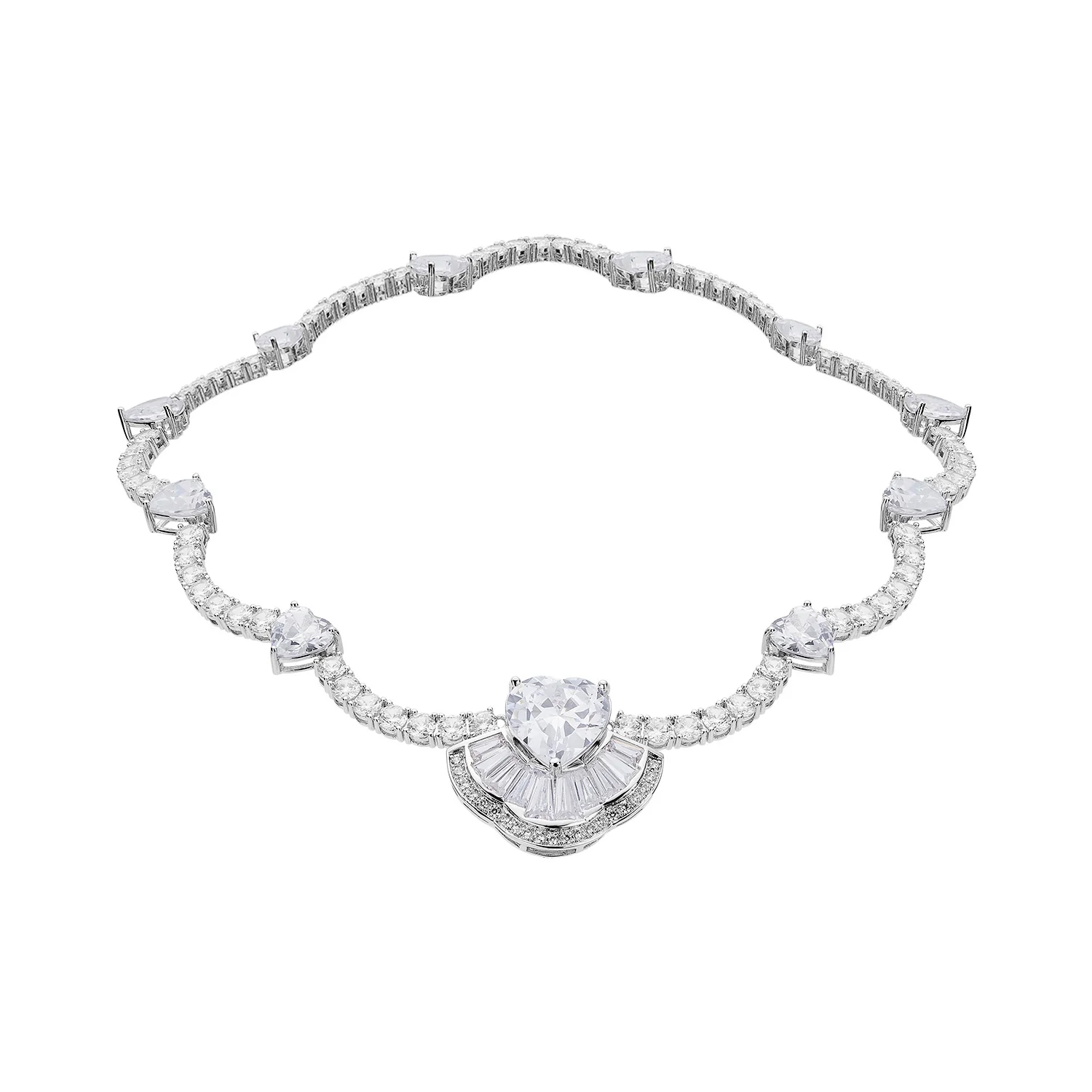 Emilia Heart Necklace (White) (Final Sale)