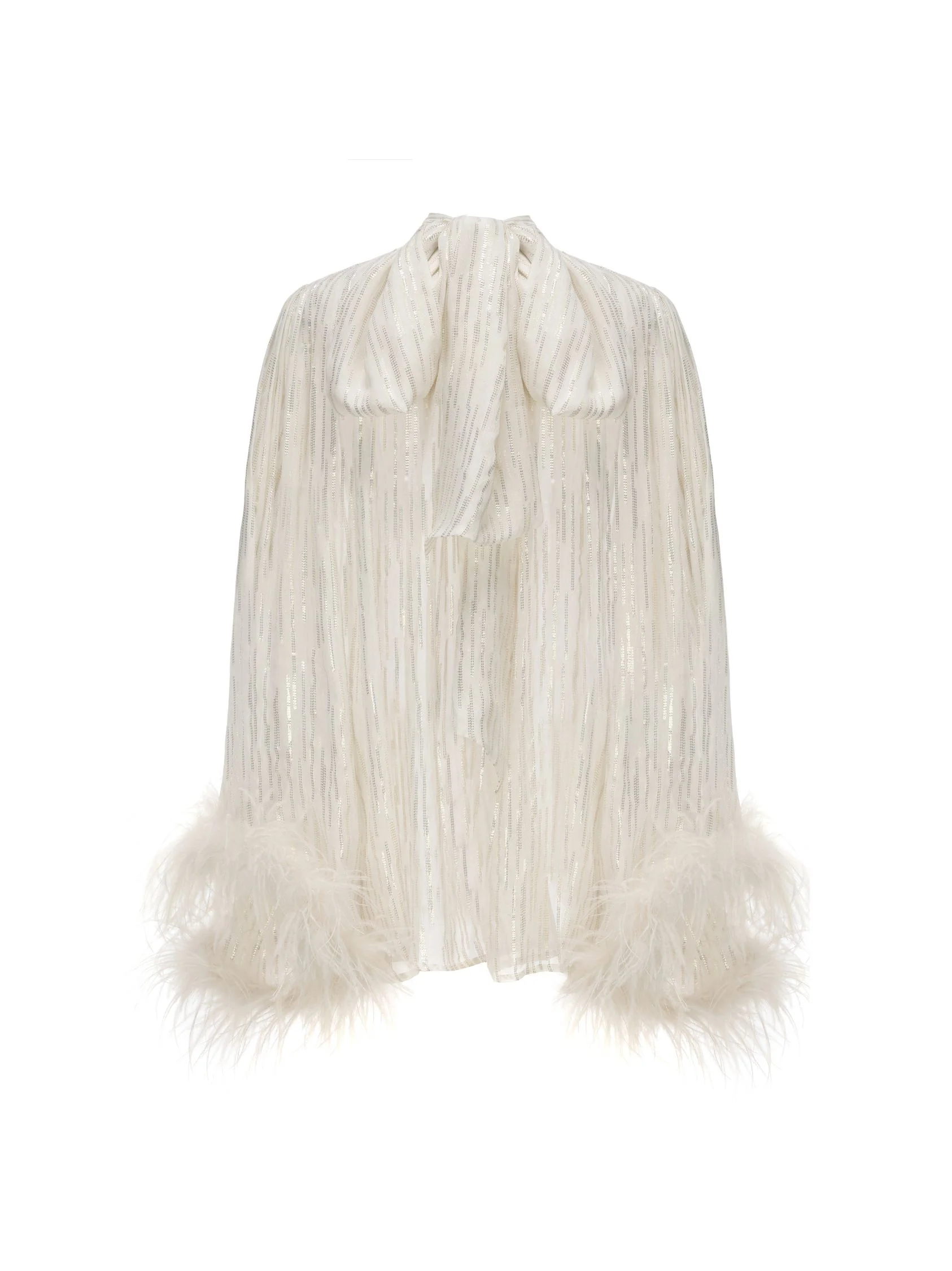 Keira Feather Top (White) (Final Sale)