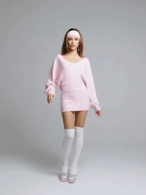 Kendall Knit Dress (Pink) (Final Sale)