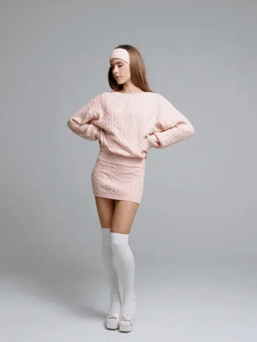 Kendall Knit Dress (Peach) (Final Sale)