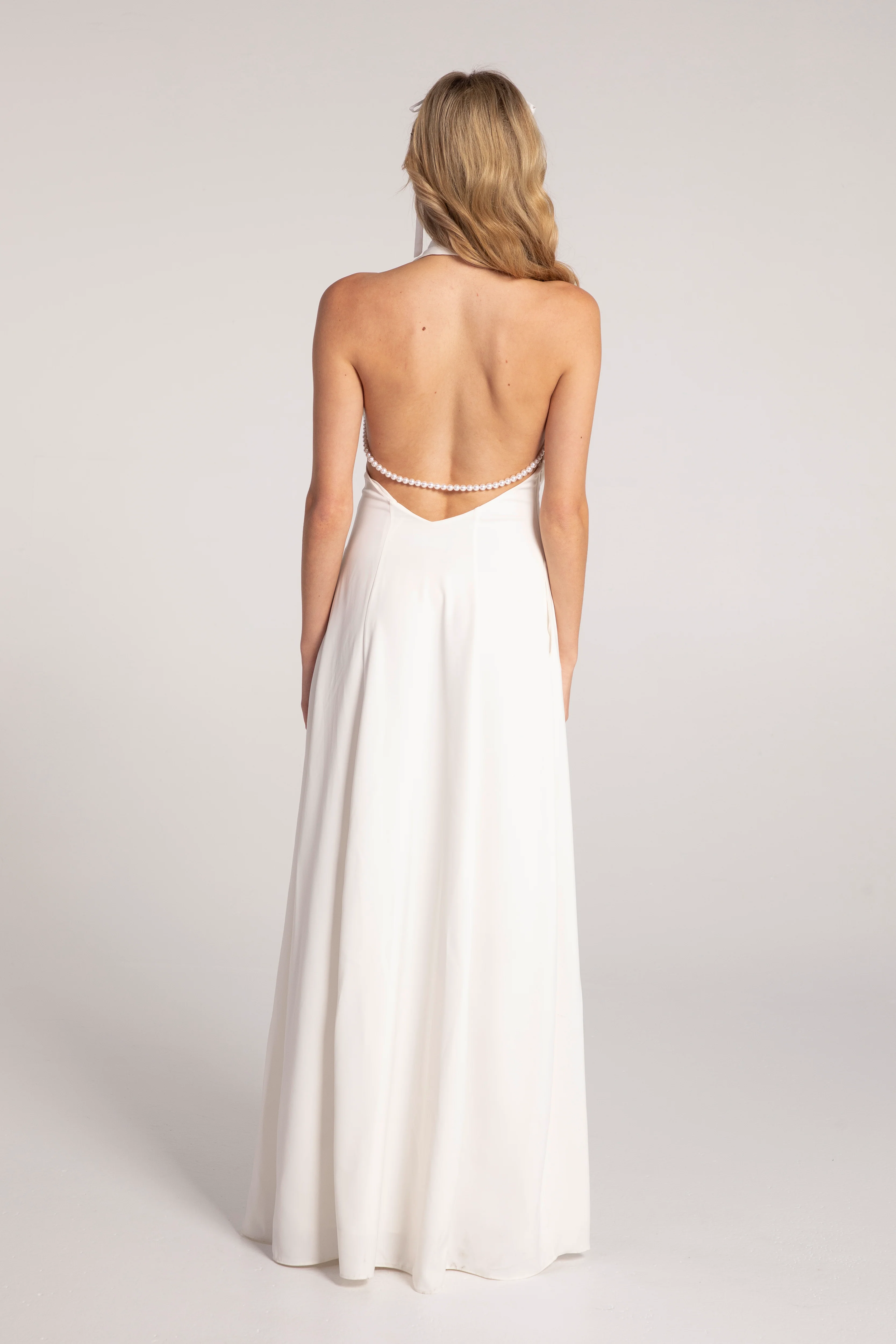 Aniya Satin Dress (White) (Final Sale)