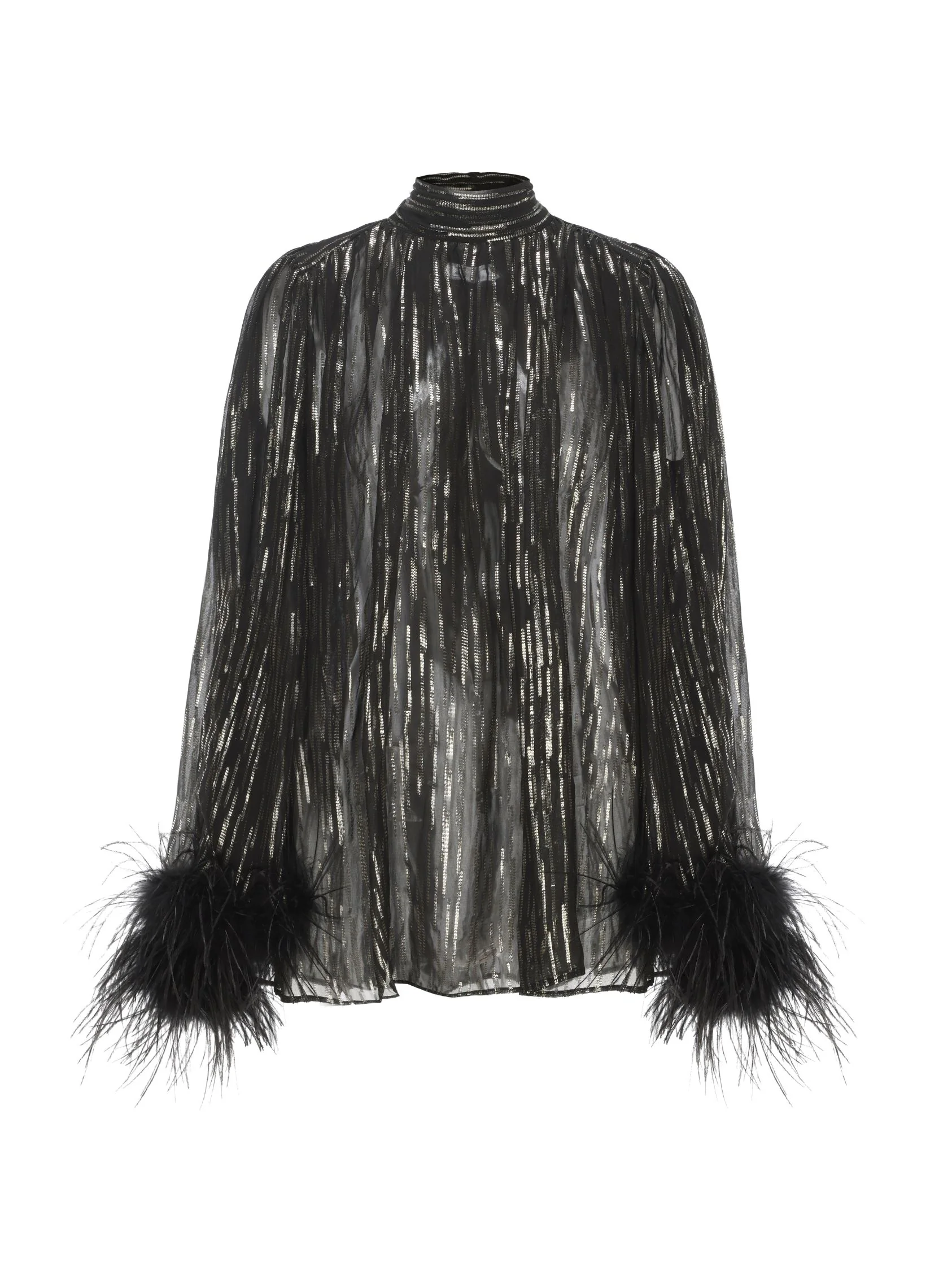 Keira Feather Top (Black) (Final Sale)