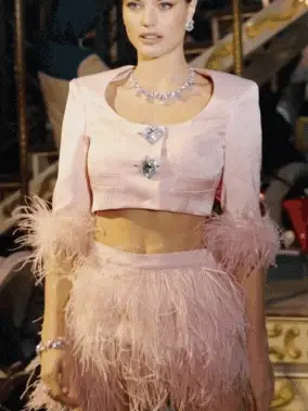 Ambre Feather Skirt (Pink)