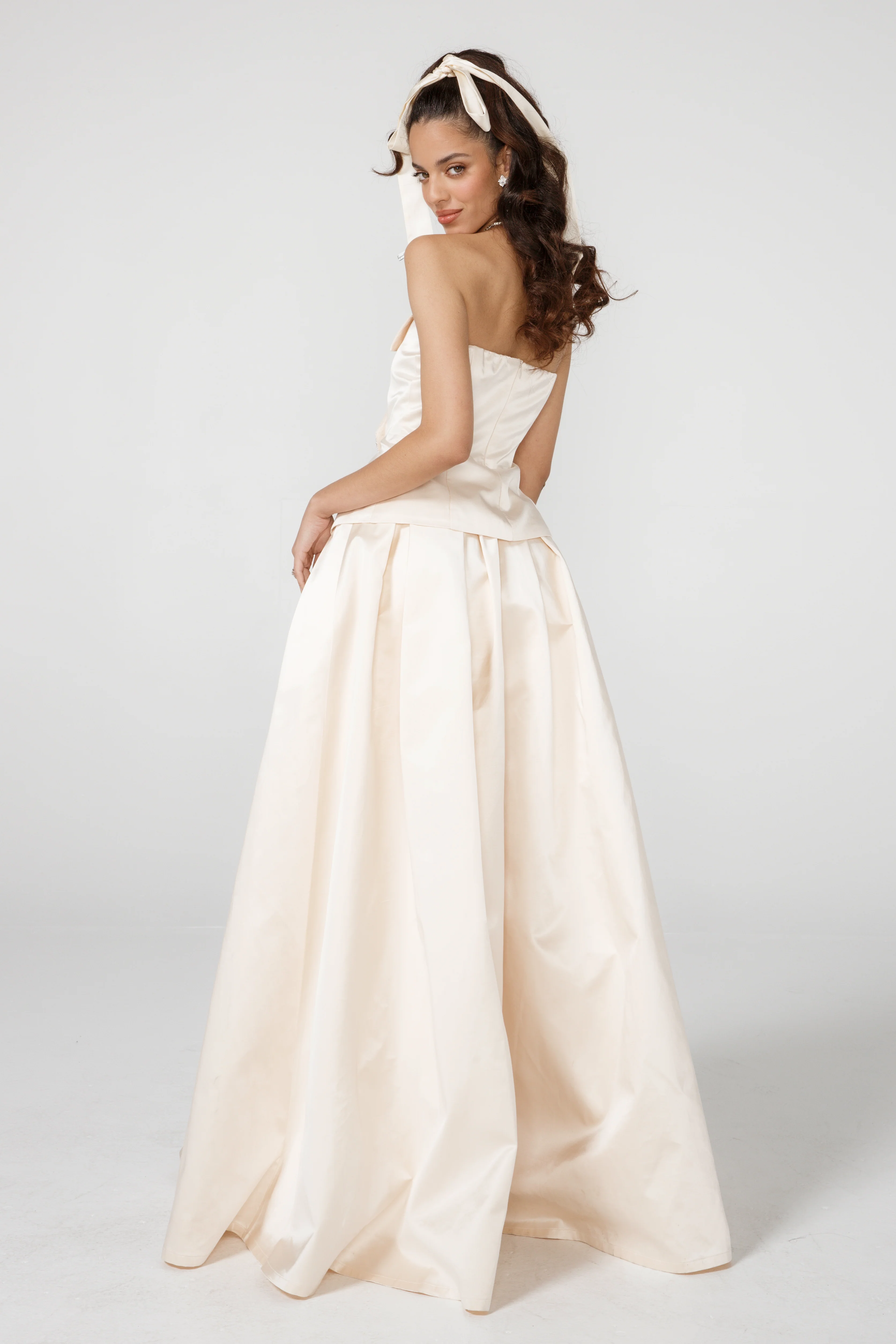 Sonya Satin Dress (Champagne) (Final Sale)