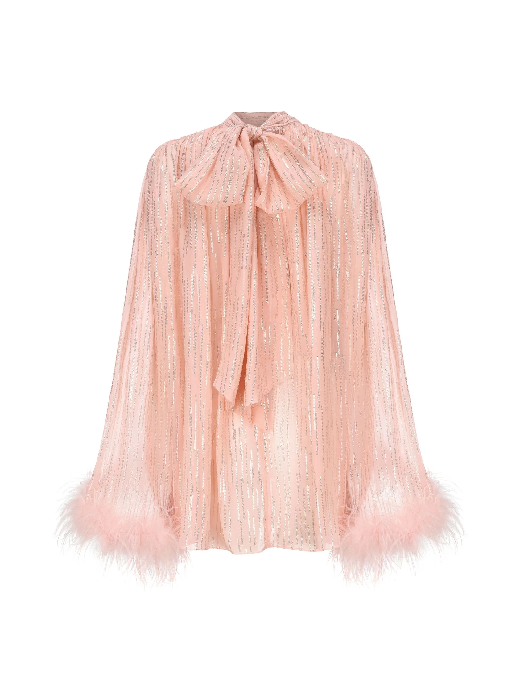 Keira Feather Top (Pink) (Final Sale)