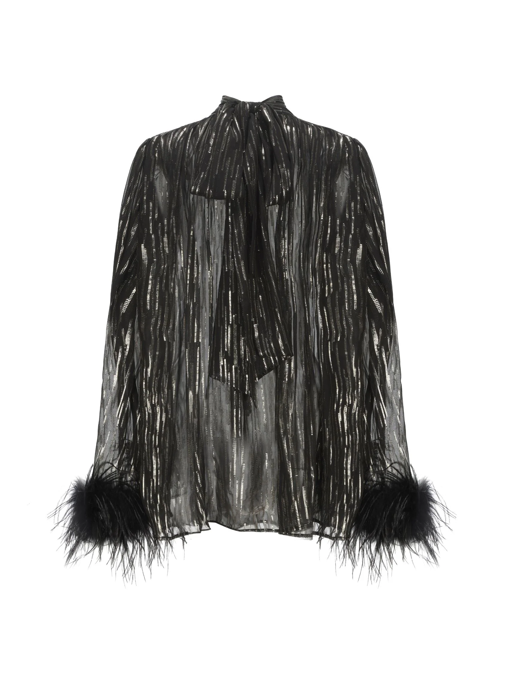Keira Feather Top (Black) (Final Sale)