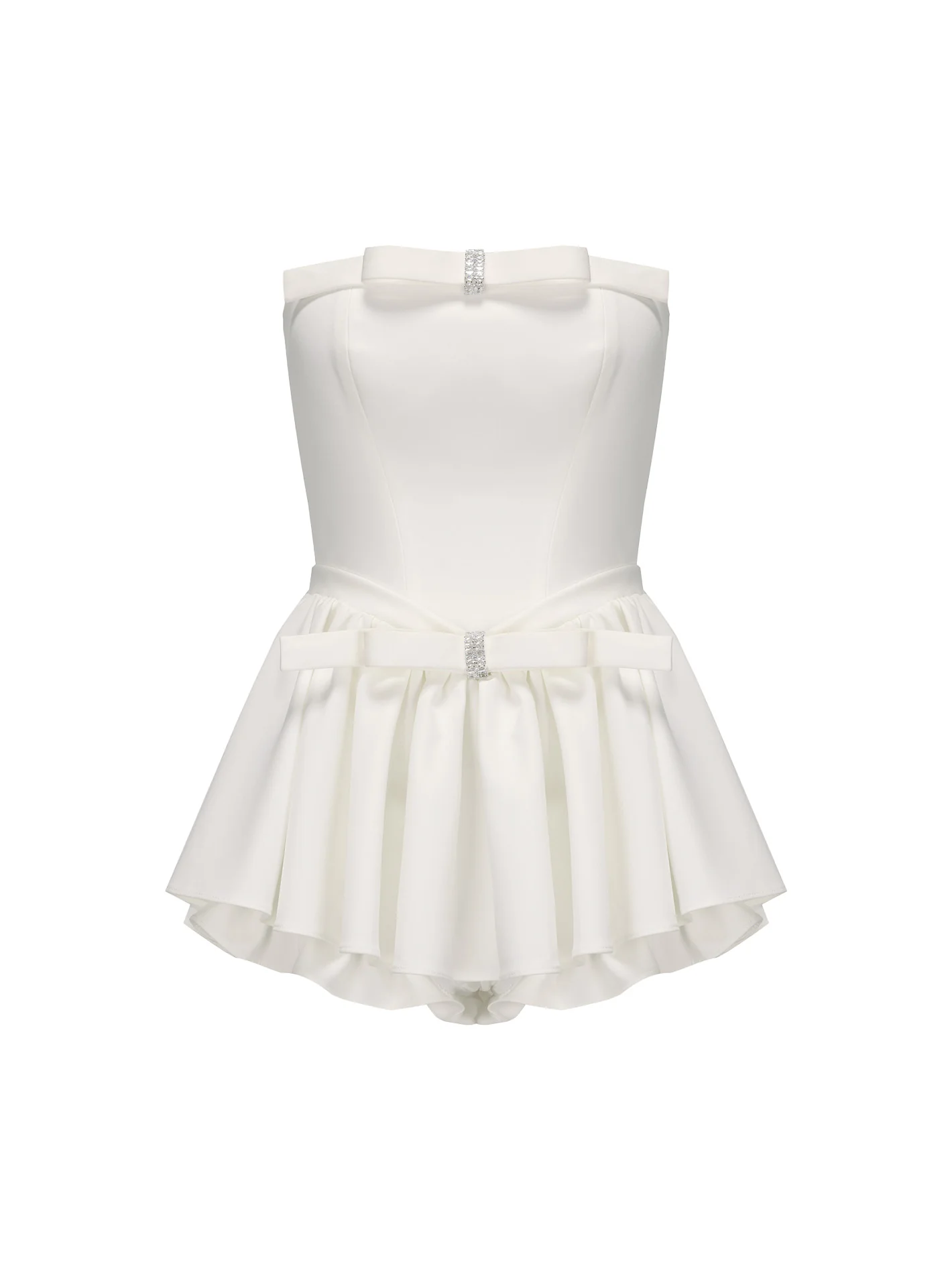 Giselle Bow Jumpsuit (White)