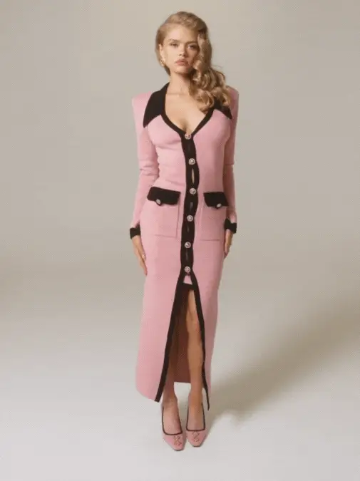 Felicity Long Knit Cardigan (Pink)