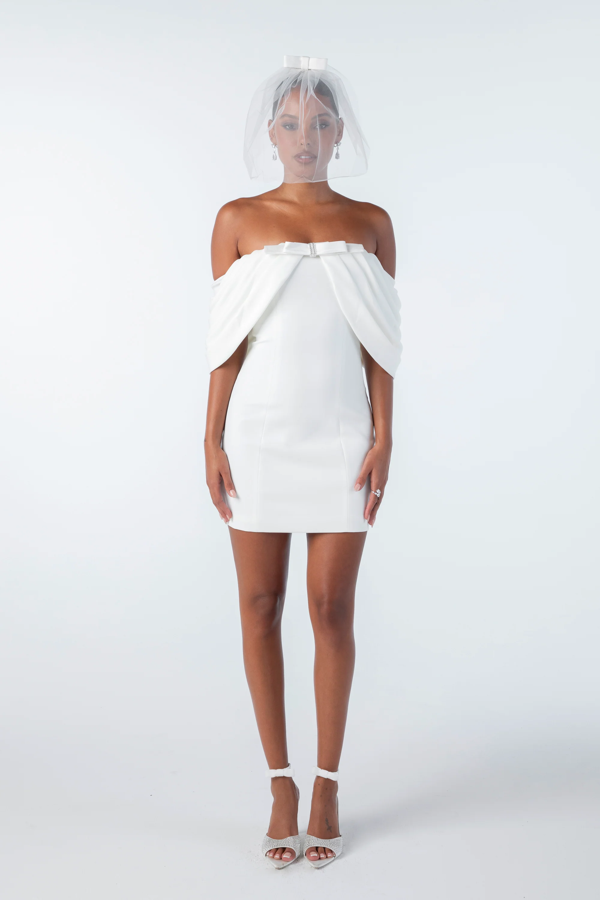 Kate Bow Dress (White)
